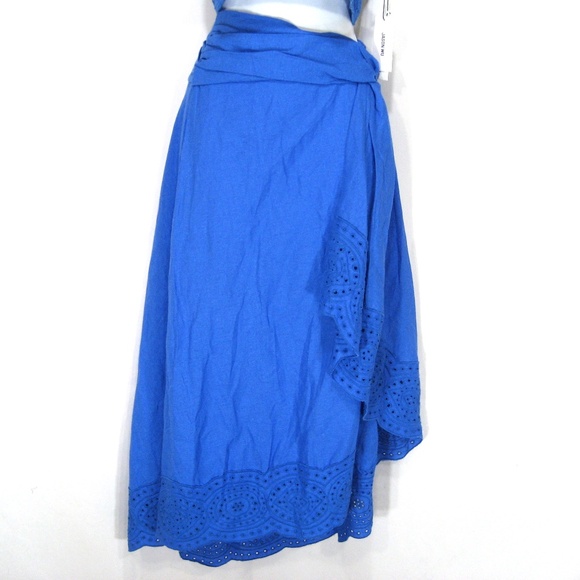 JASON WU ⚜ WOMEN'S BLUE LINEN SUMMER SKIRT